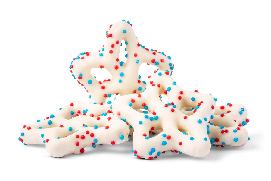 Red, White, & Blue Yogurt Star Pretzels