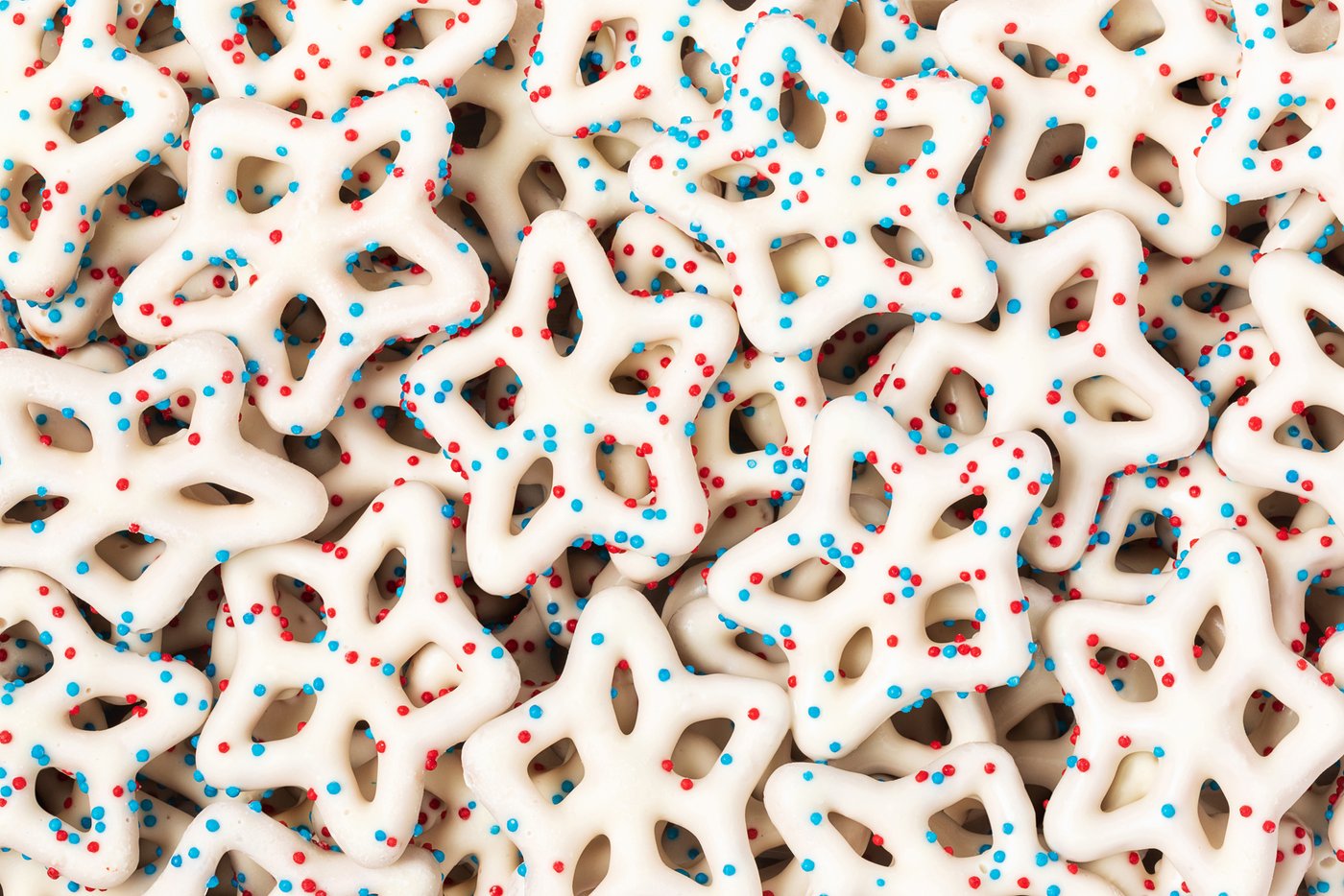 Red, White, & Blue Yogurt Star Pretzels